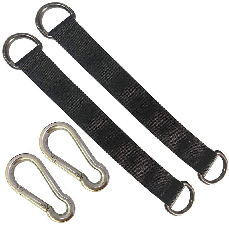 AIVOOF Tree Swing Straps, 2 PCS 25cm / 9.8inches Heavy Duty Hanging Straps Holds 440 lbs with Carabiner Perfect for Hammock, Plank - Image 1